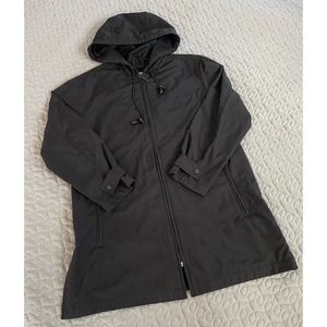 Women’s Eddie Bauer Long Hooded Lightweight Wind Jacket Black XS